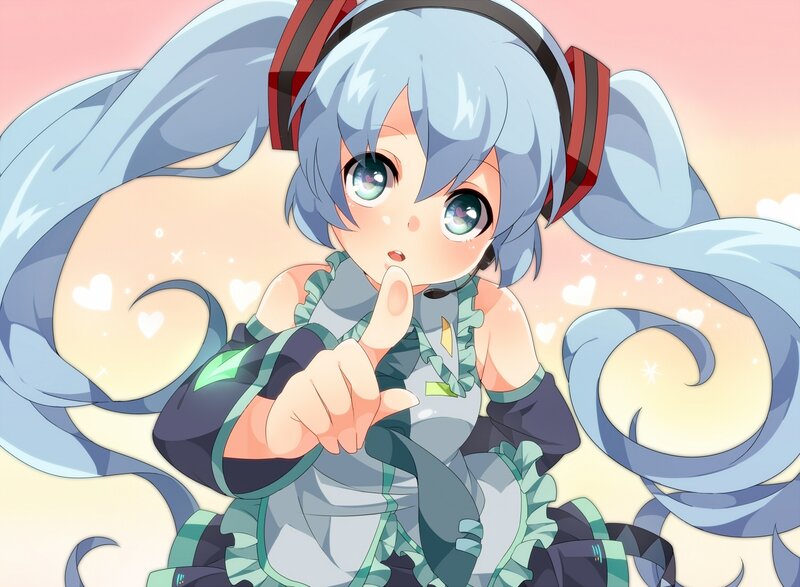 Miku with headphones