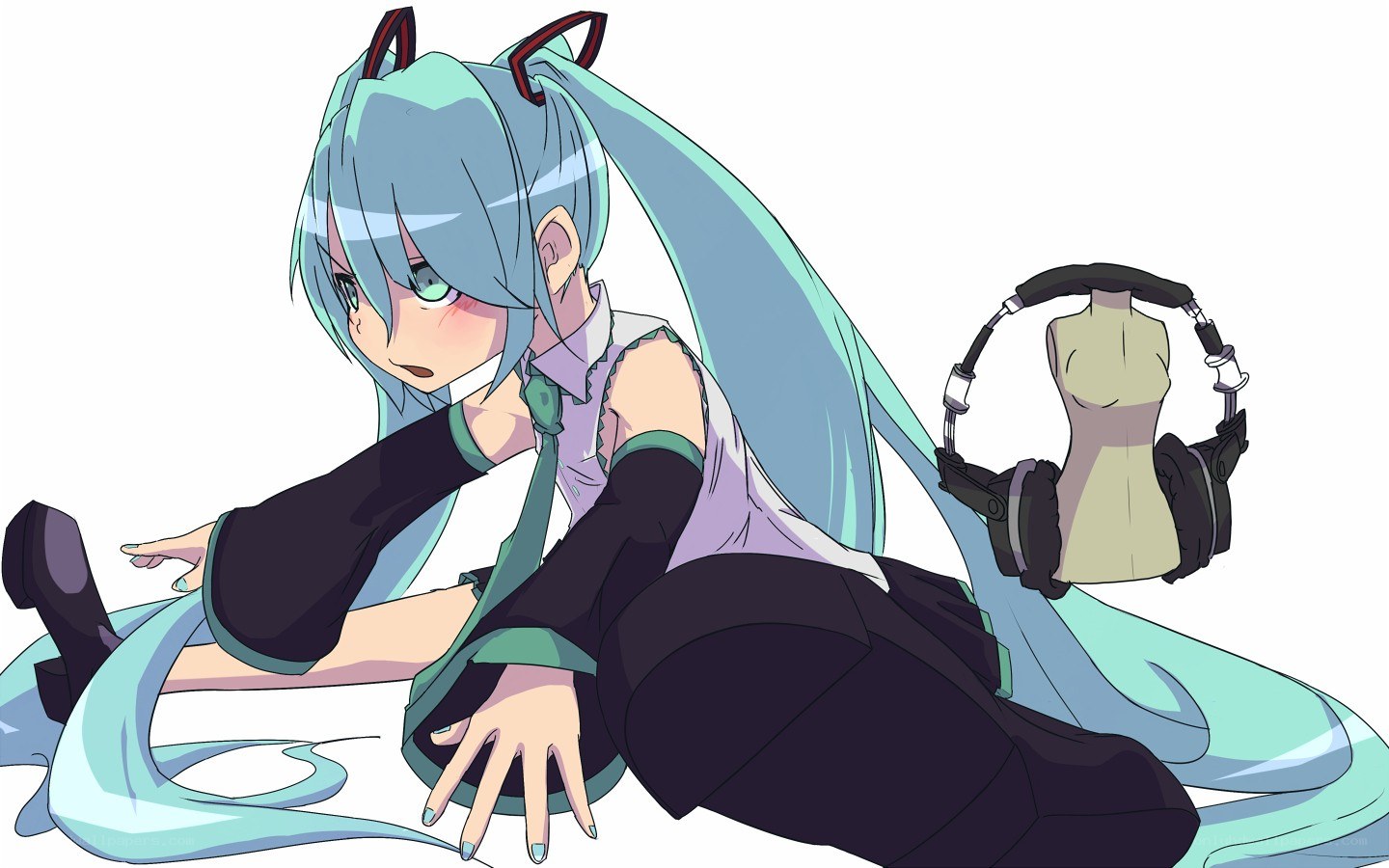 Miku with headphones