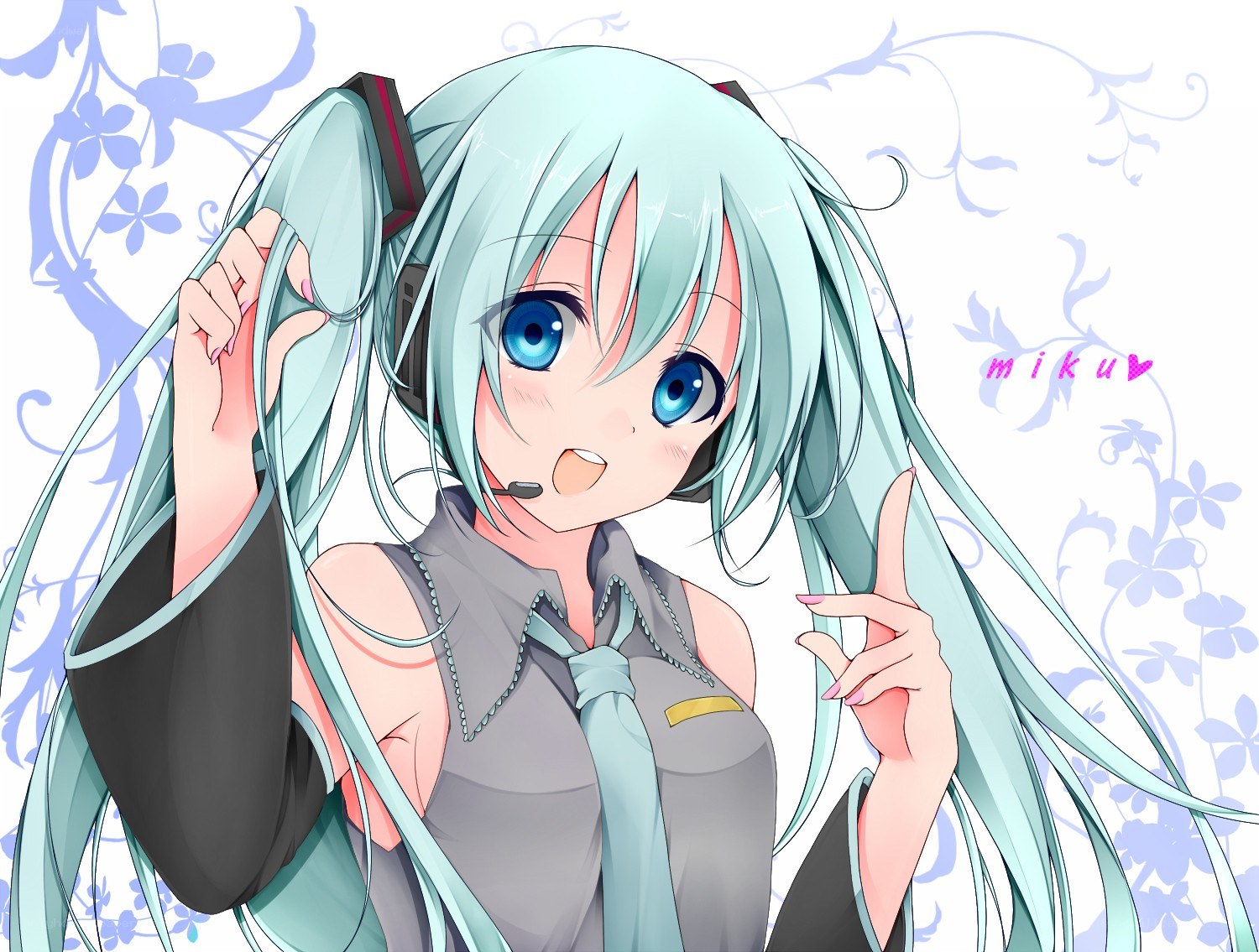 Miku with headphones