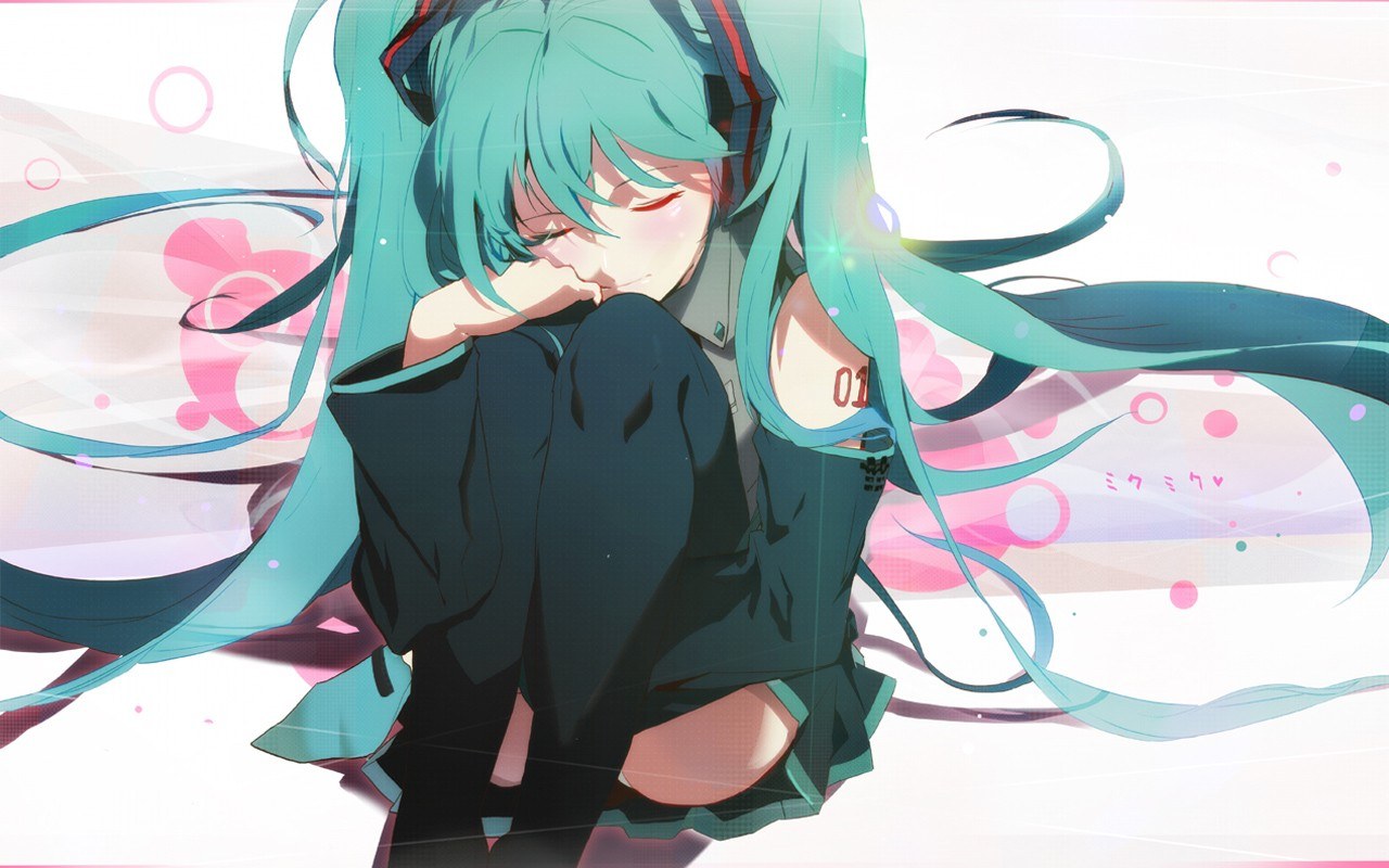 Miku with headphones