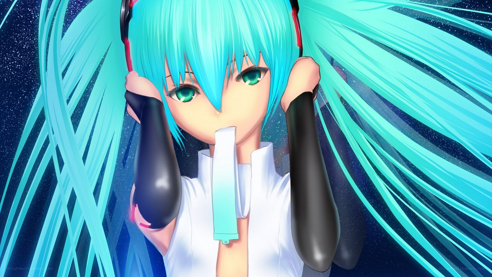 Miku with headphones