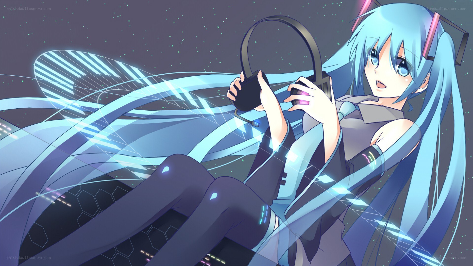 Miku with headphones