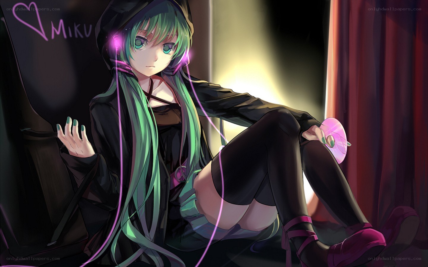 Miku with headphones