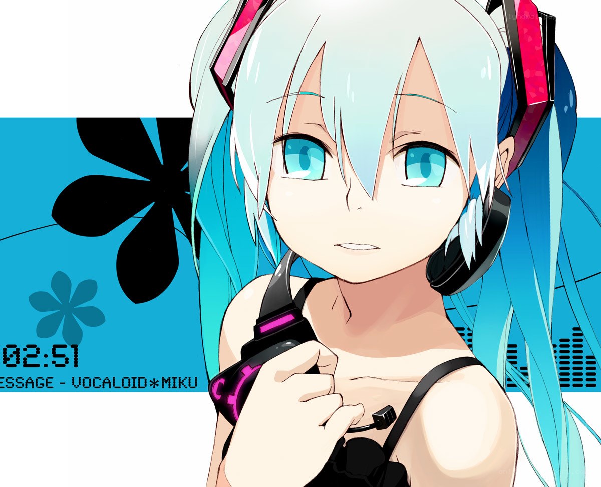 Miku with headphones
