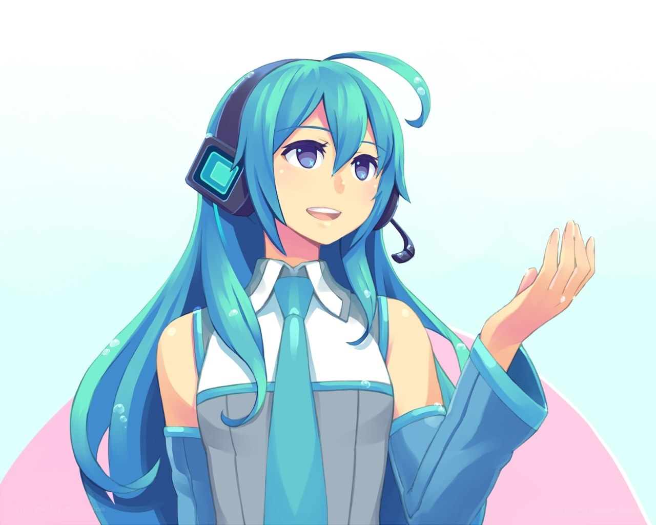 Miku with headphones