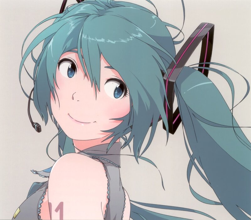 Miku with headset smile