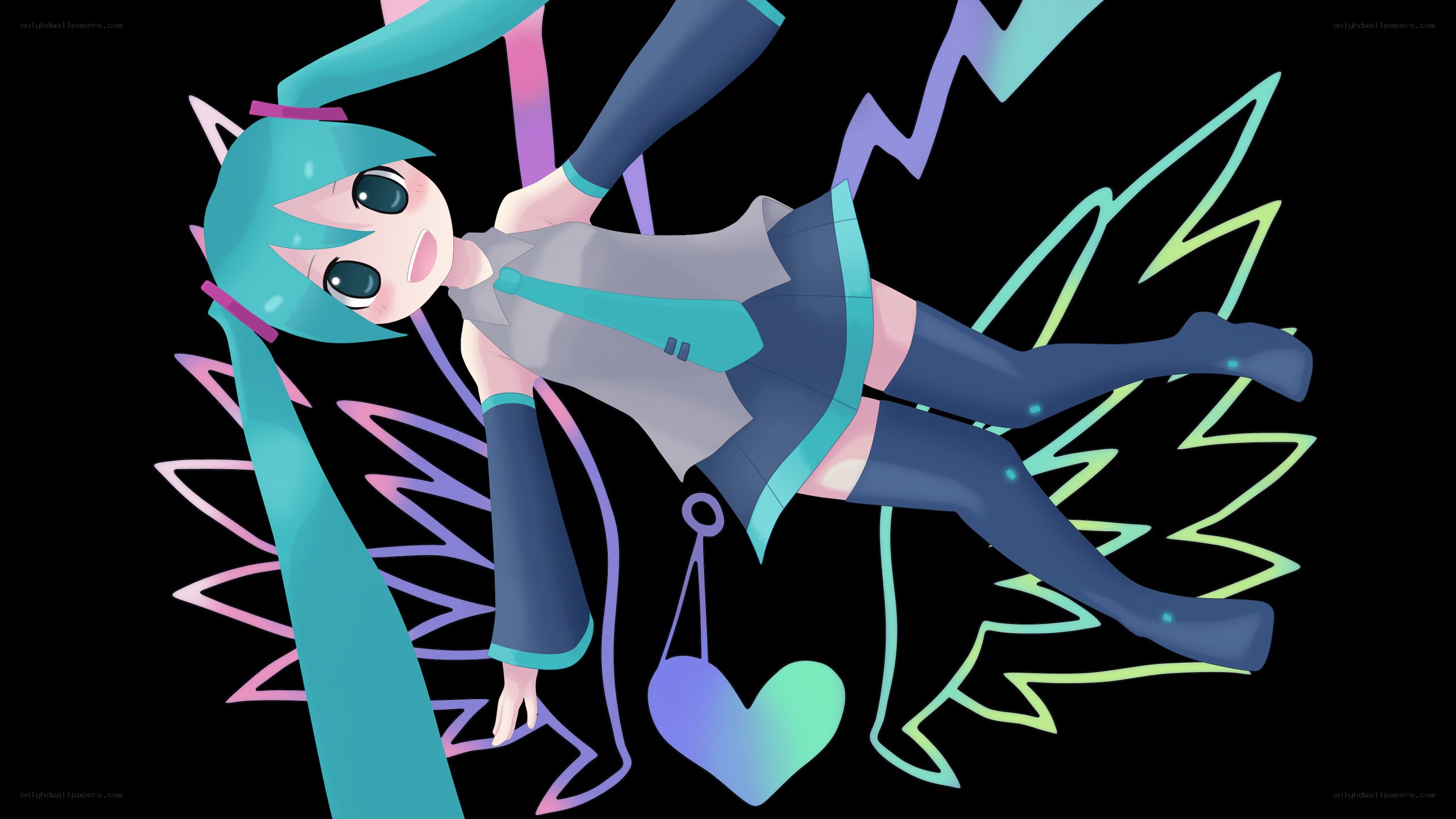 Miku with heart and lightning