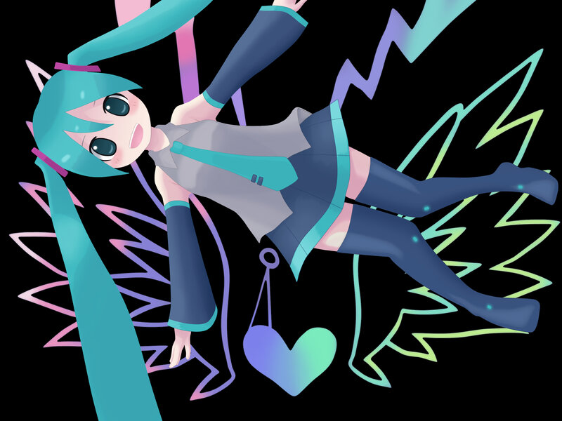 Miku with heart and lightning