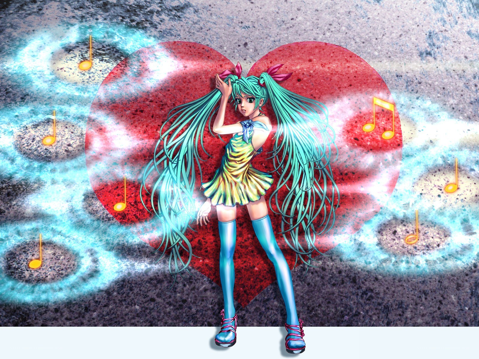 Miku with heart and music notes