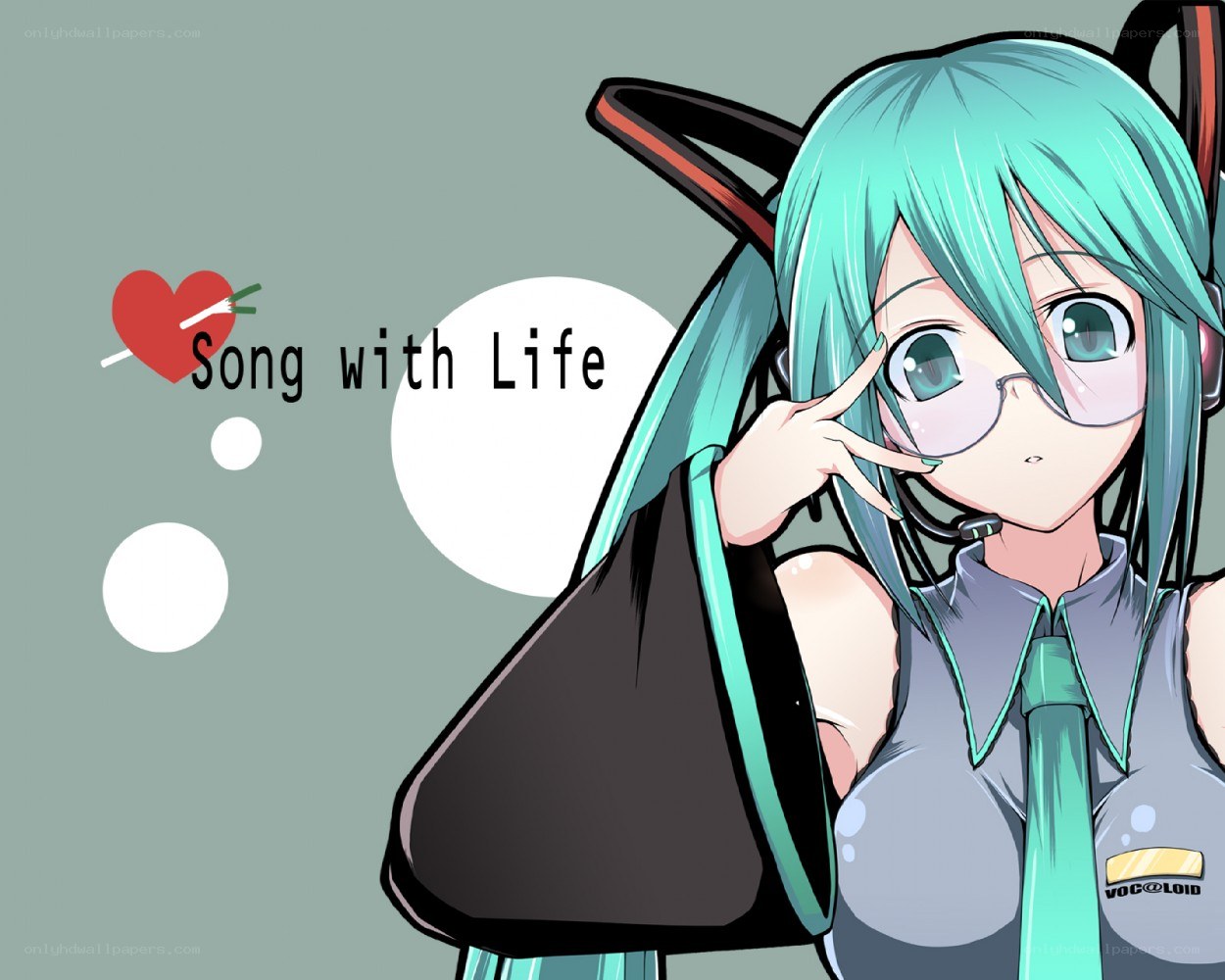 Miku with heart and song