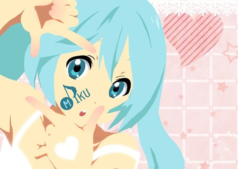 Miku with heart gesture