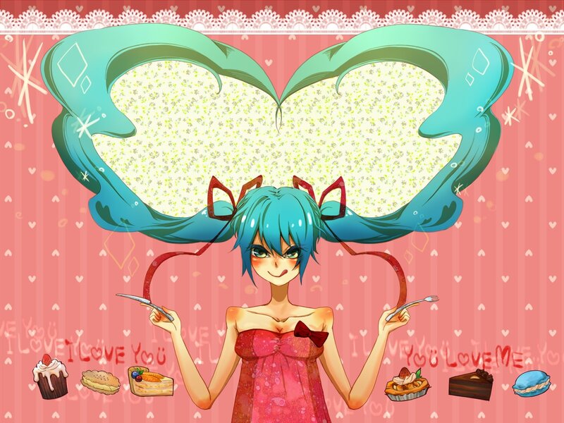 Miku with heart-shaped hair