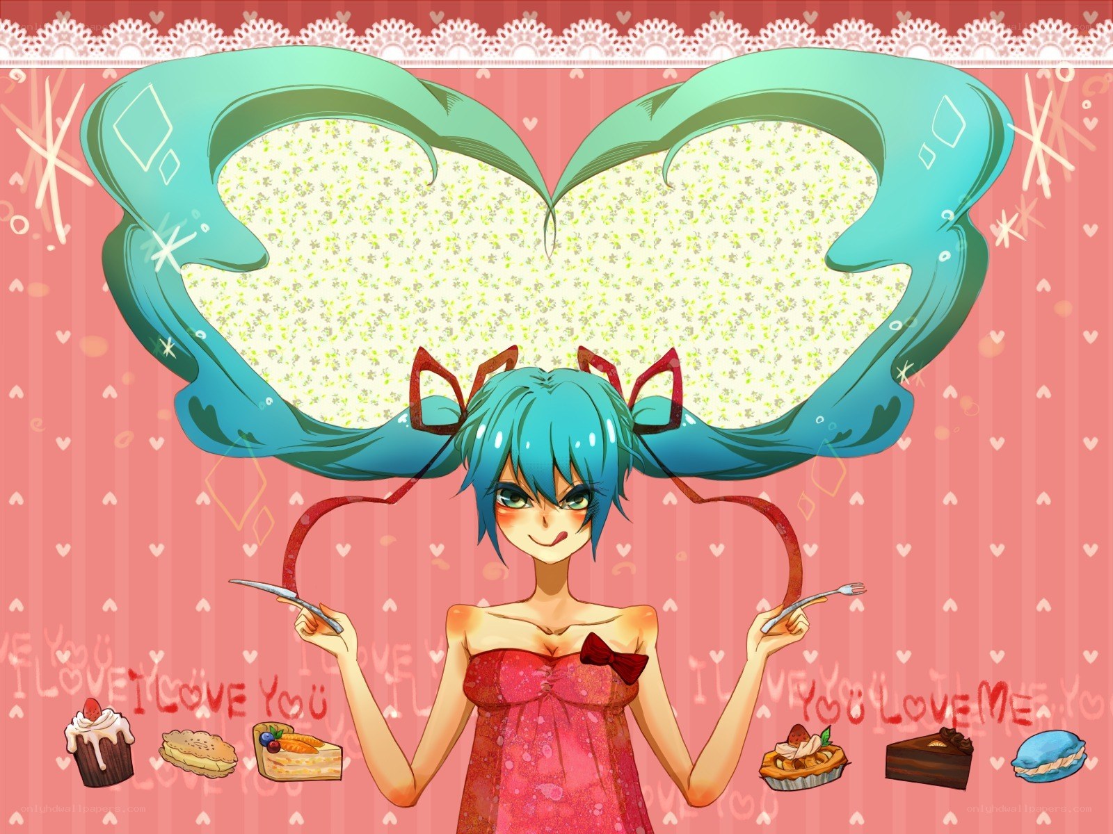 Miku with heart-shaped hair