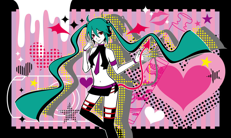 Miku with hearts and stars