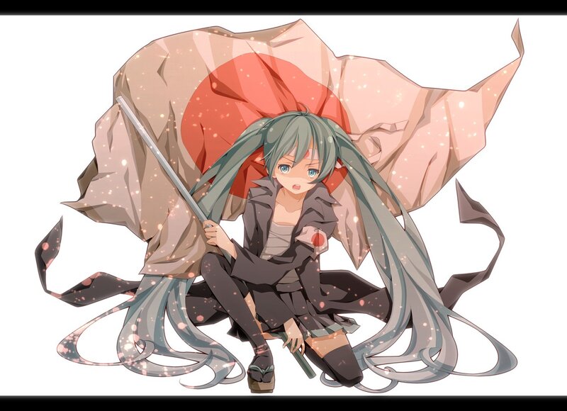 Miku with Japanese flag