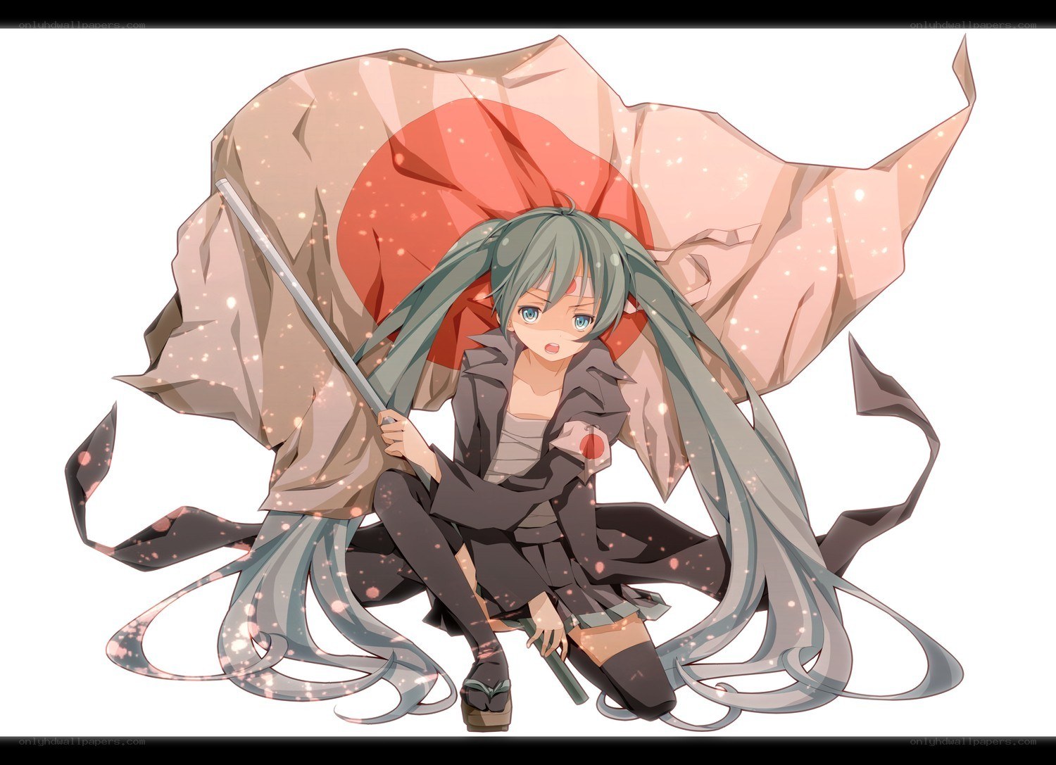 Miku with Japanese flag