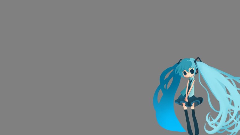 Miku with long blue hair