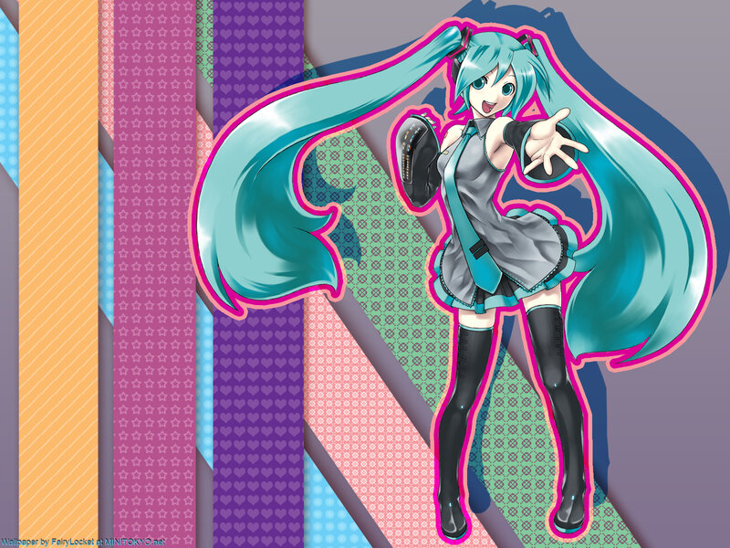 Miku with long blue hair