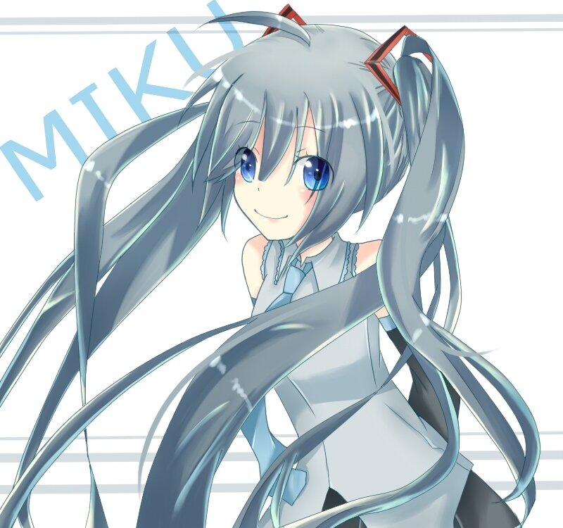 Miku with long silver hair