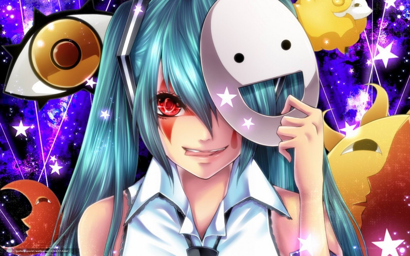 Miku with mask and stars