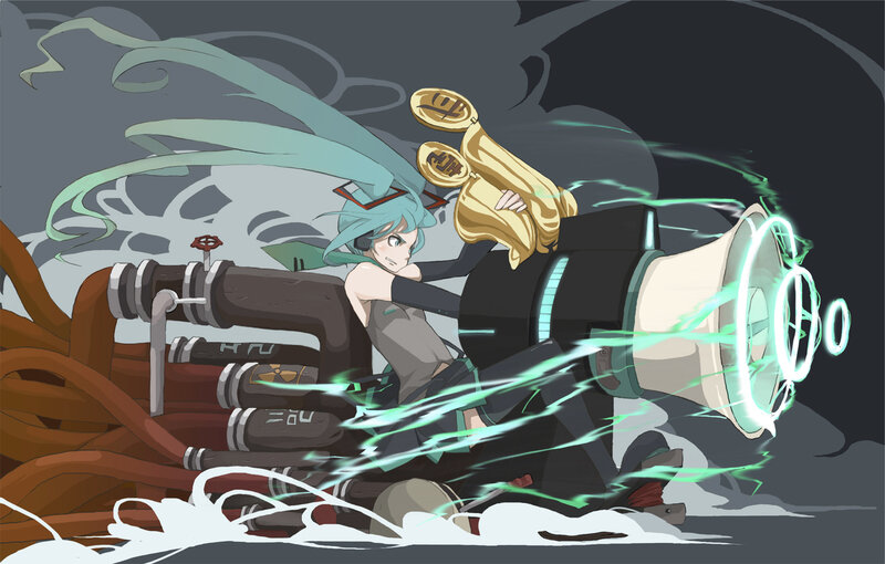 Miku with megaphone