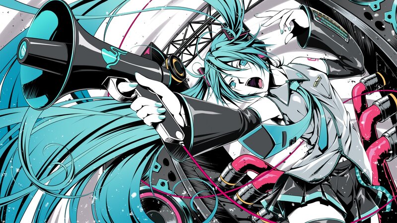 Miku with megaphone