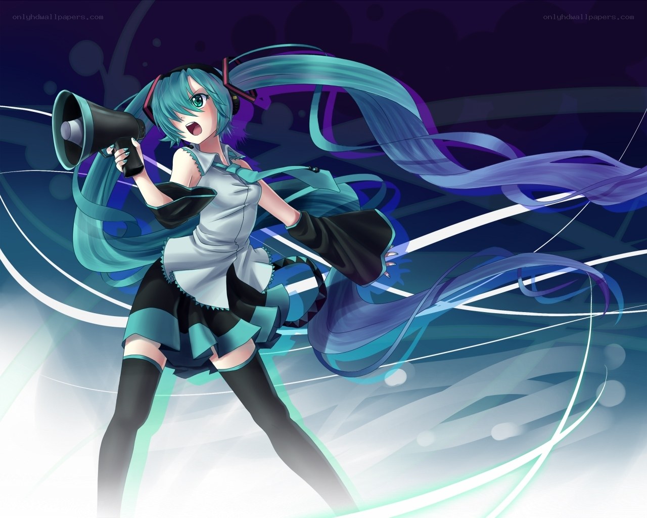 Miku with megaphone
