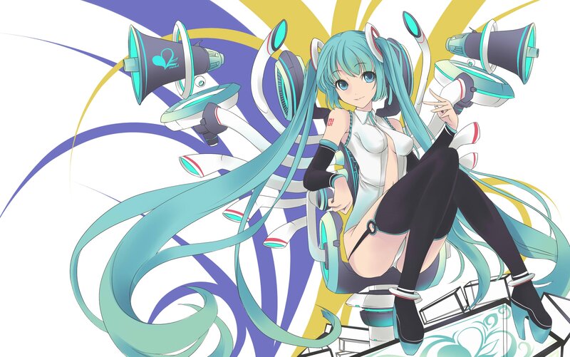 Miku with megaphones