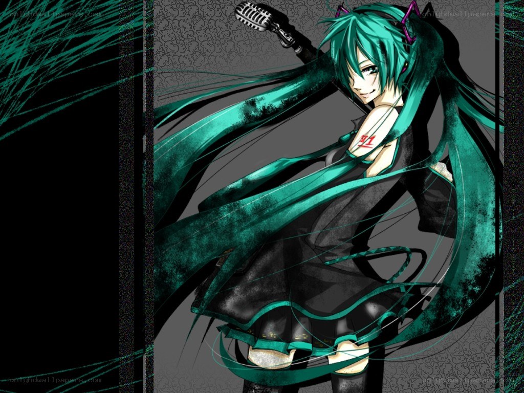 Miku with microphone