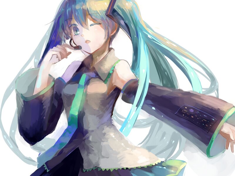 Miku with microphone