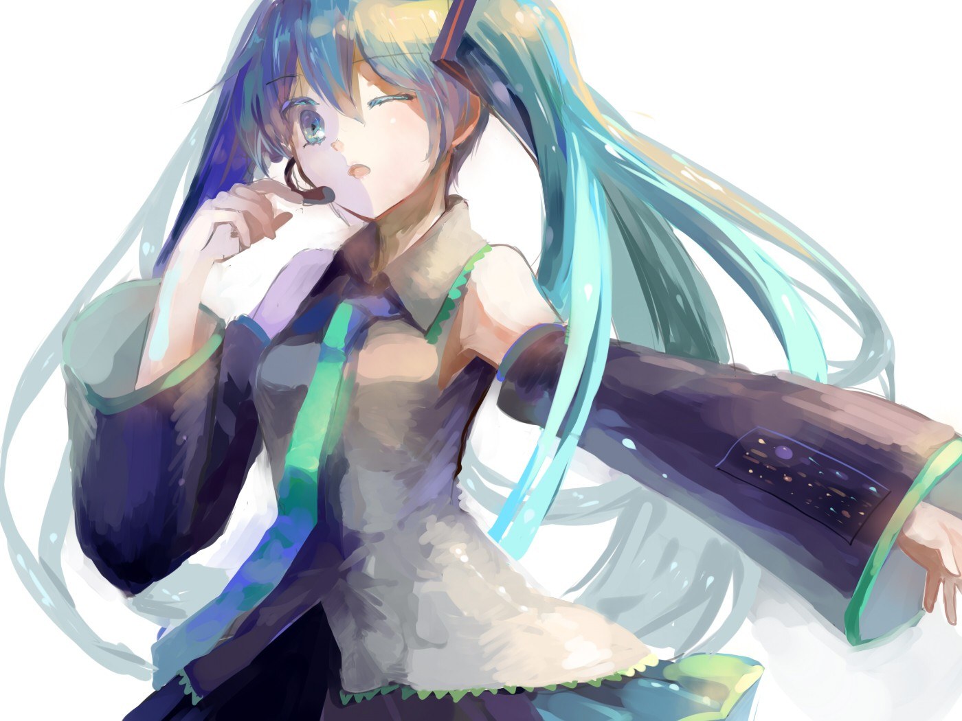 Miku with microphone