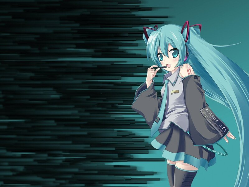 Miku with microphone