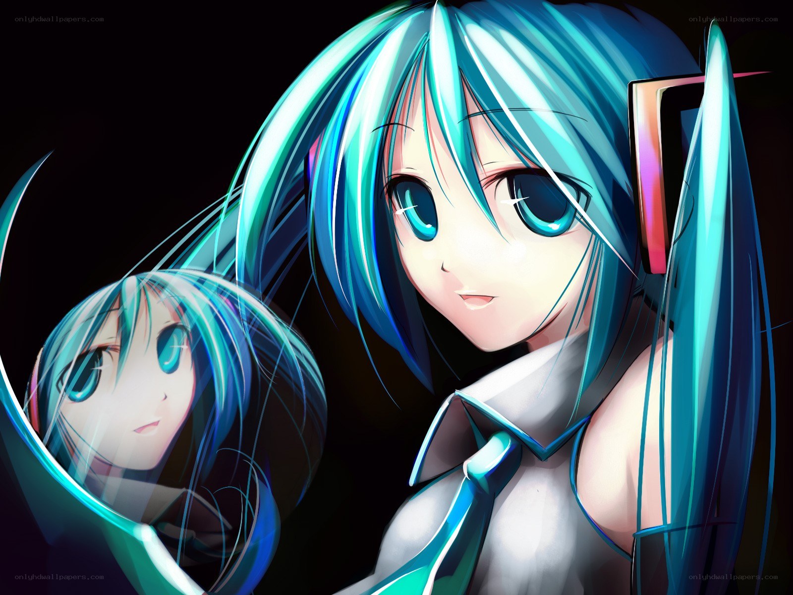 Miku with mirror reflection