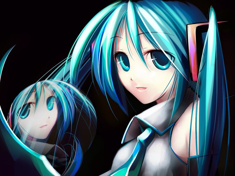 Miku with mirror reflection