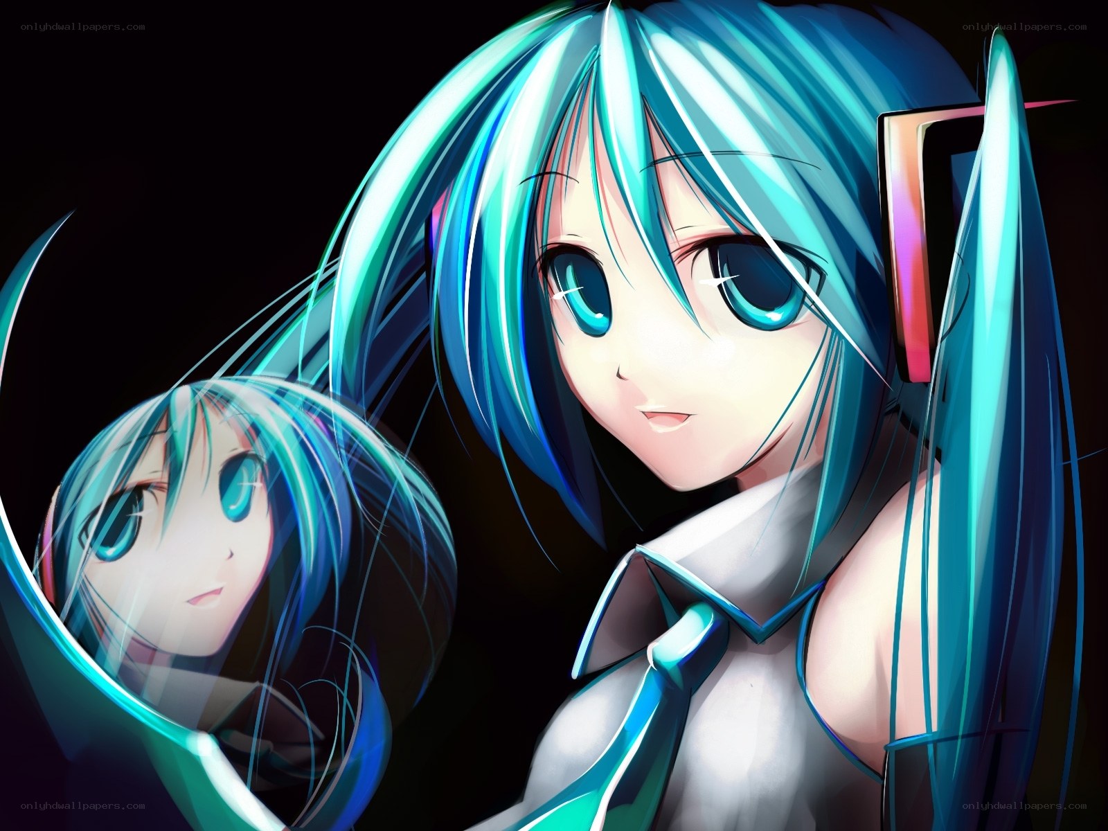Miku with mirror reflection