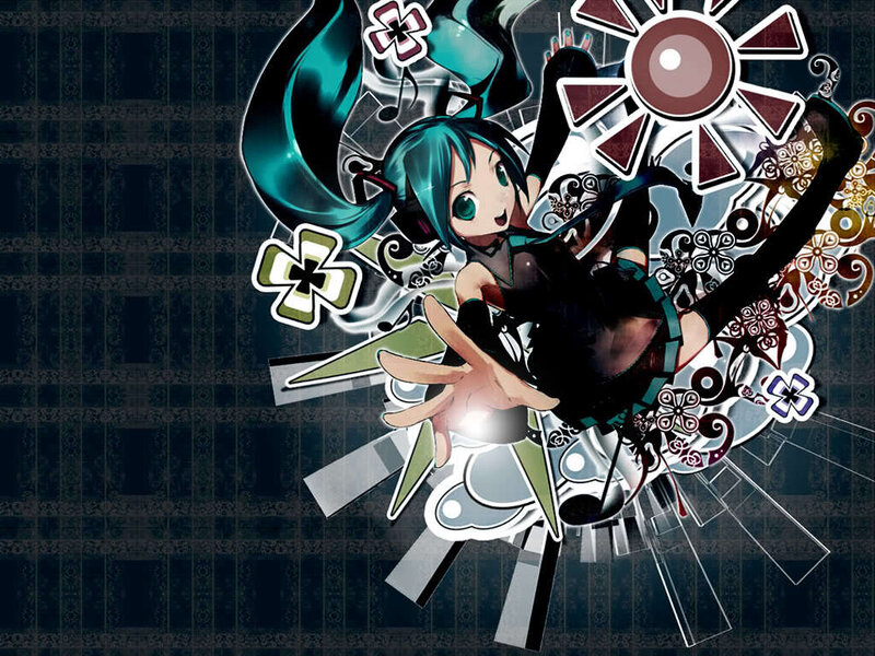 Miku with musical symbols