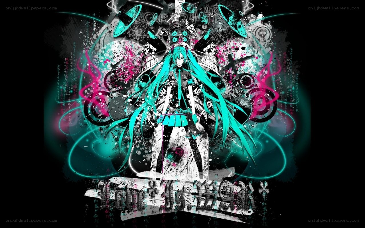 Miku with neon energy