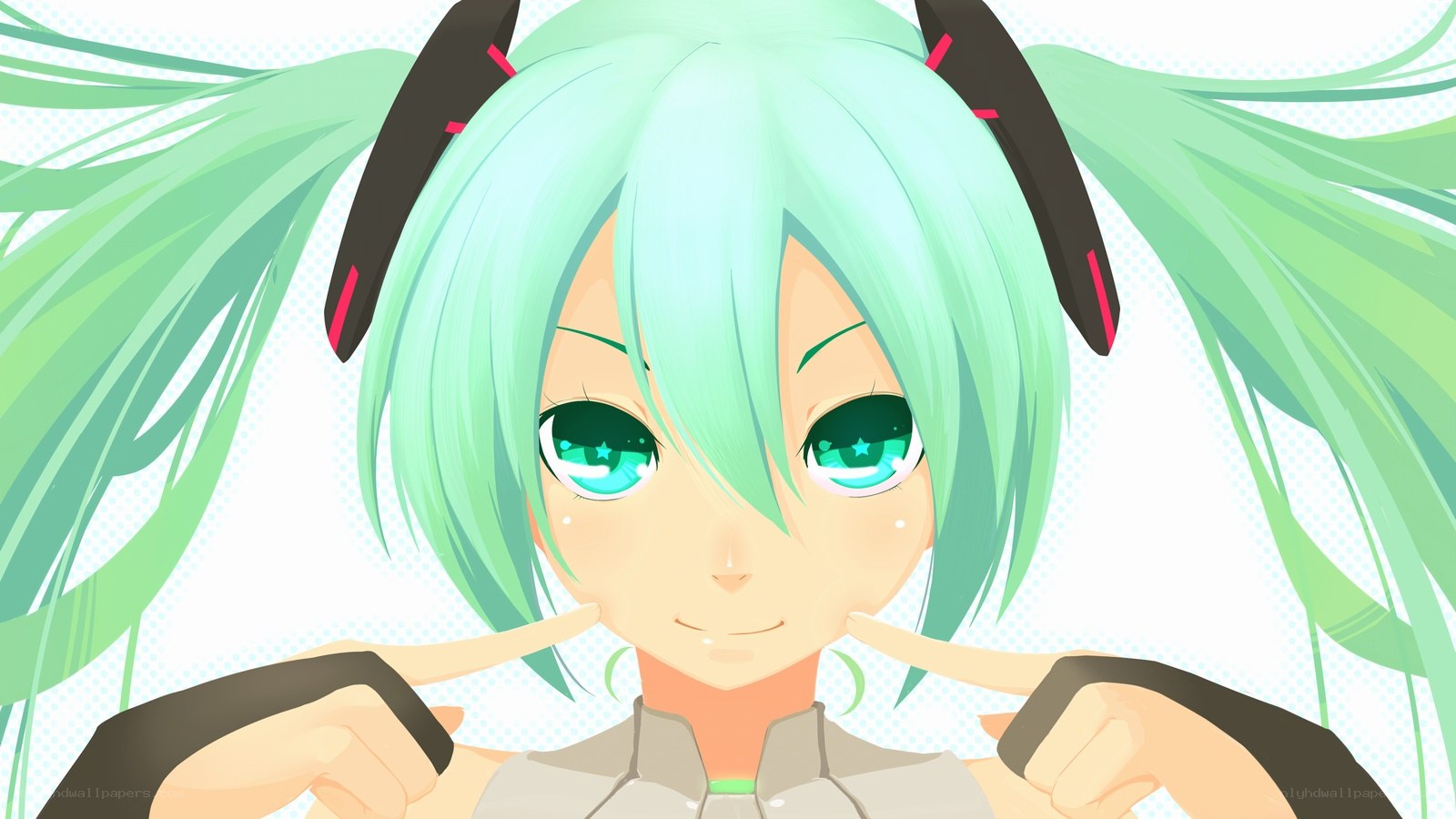 Miku with pigtails smiling