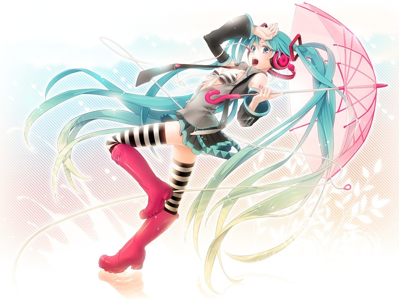 Miku with pink umbrella
