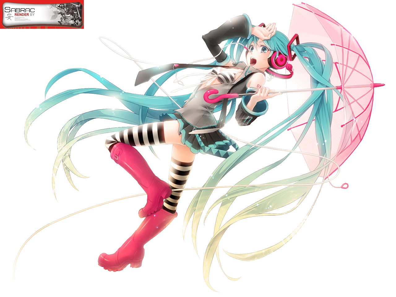 Miku with pink umbrella