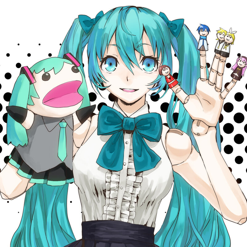 Miku with puppets and fingerlings
