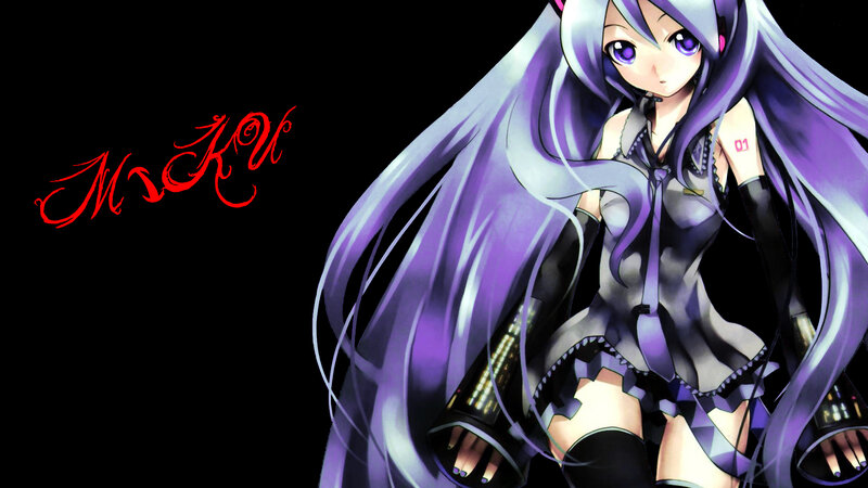 Miku with purple hair