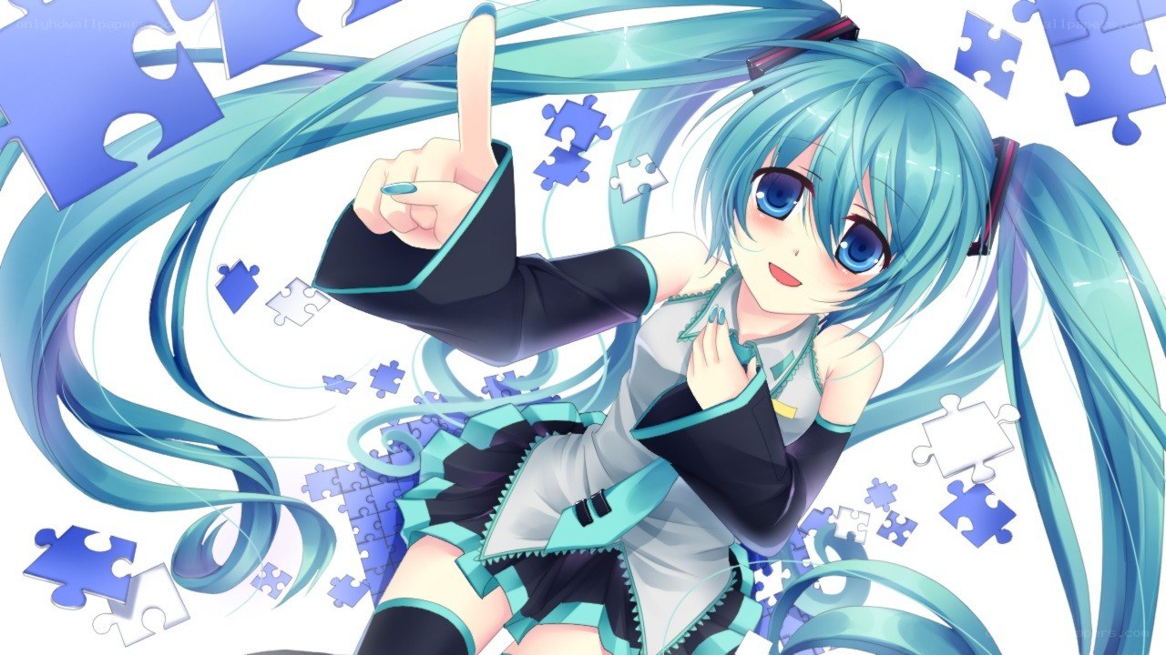 Miku with puzzle pieces