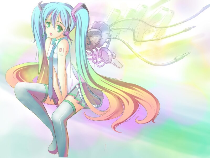 Miku with rainbow hair