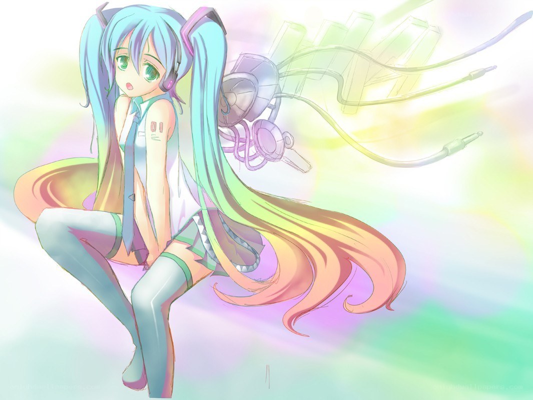 Miku with rainbow hair