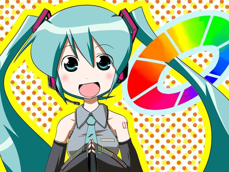 Miku with rainbow wheel
