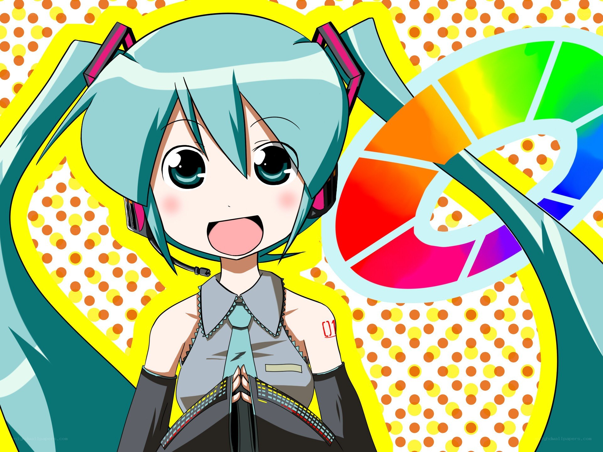 Miku with rainbow wheel