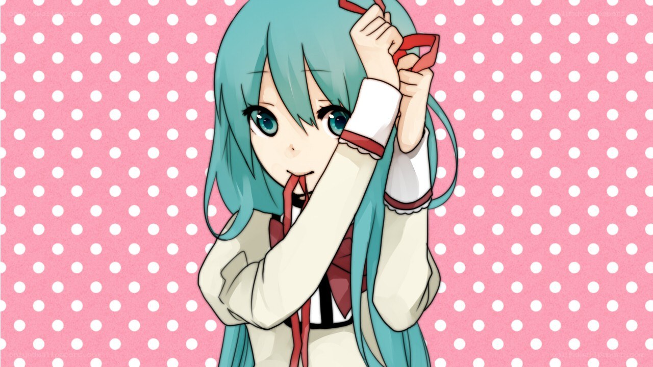 Miku with red ribbon