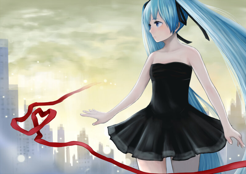 Miku with red ribbon