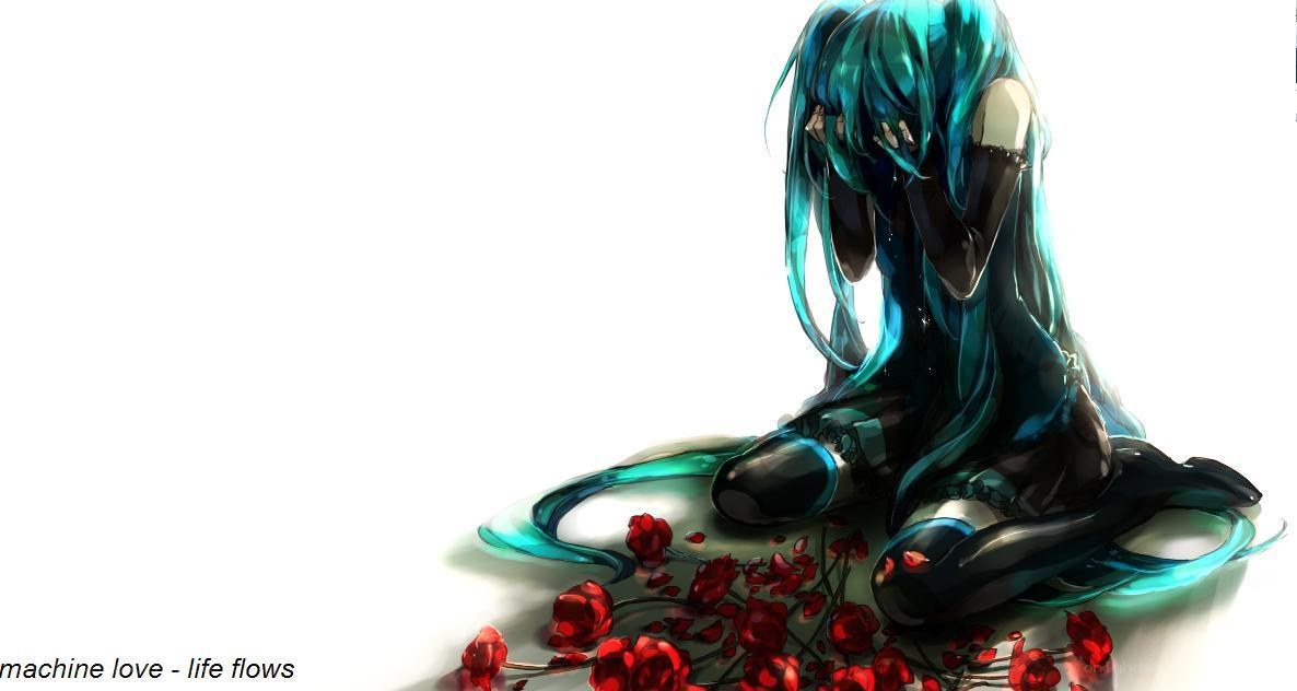 Miku with red roses